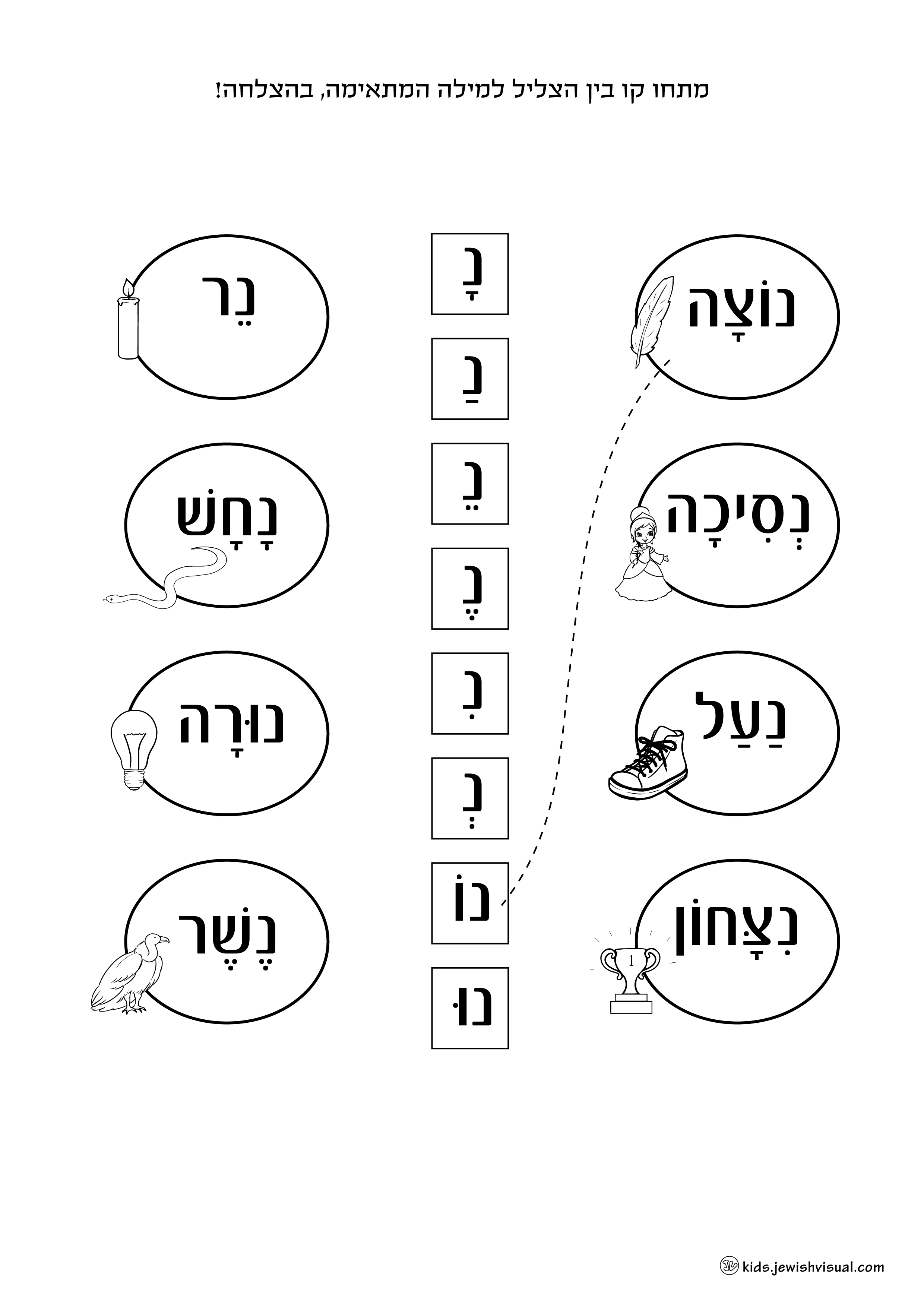 דף עבודה האות נ – יצירה יהודית