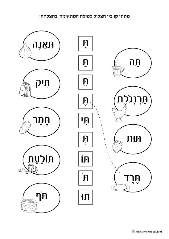 דף עבודה האות ת – יצירה יהודית