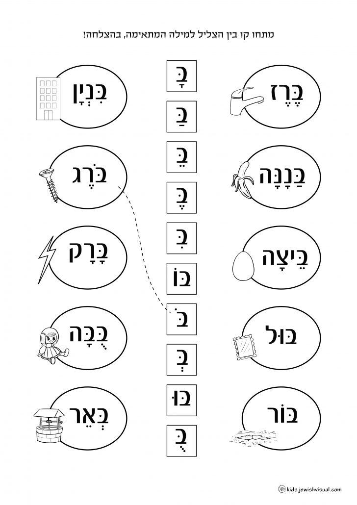 דף עבודה האות ב – יצירה יהודית